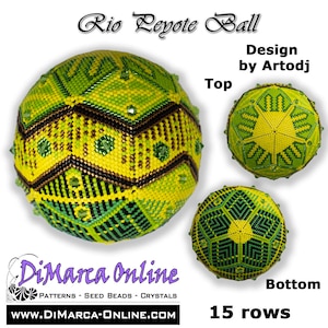3D Peyote Ball Beading Pattern 15 rows - RIO with Basic Instructions Tutorial