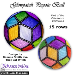 3D Peyote Ball Beading Pattern 15 rows - GLOWPATCH with Basic Instructions Tutorial