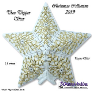 3D Peyote Star Beading Pattern CHRISTMAS Collection 2019 TREE TOPPER Star with Basic Instructions Tutorial