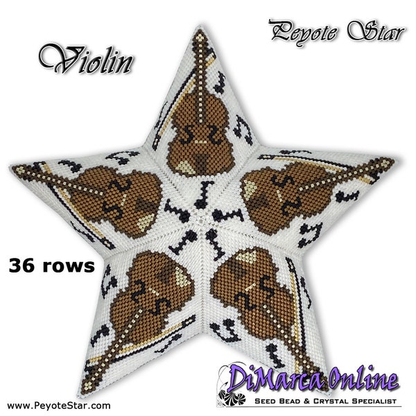 3D Peyote Star Perlenstickerei VIOLIN mit Basis-Anleitung Tutorial