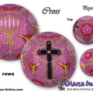 3D Peyote Ball Beading Pattern 11 rows - CROSS with Basic Instructions Tutorial