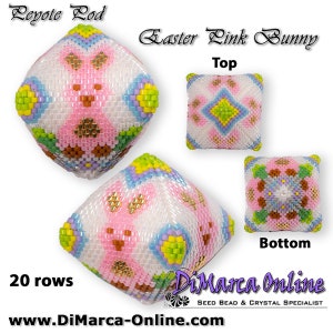 Tutorial 20 Reihen - 3D Peyote Scho Perlenmuster OSTER PINK HÄSCHEN mit Grundanleitung