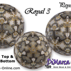 3D Peyote Ball Beading Pattern 15 rows - ROYAL 3 with Basic Instructions Tutorial