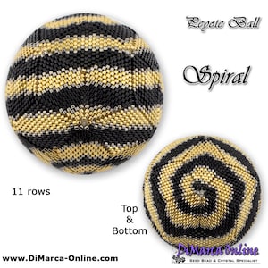 3D Peyotebollpärlmönster 11 rader - SPIRAL med grundläggande instruktioner - handledning