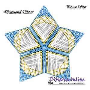 3D PEYOTE STAR Beading Pattern/Tutorial DIAMOND + Basic Instructions