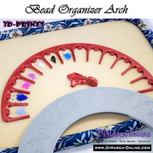 32 cm BEAD ORGANIZER ARCH (13 Slots) - Alphabet, Numbers or Blanks - 32 cm/12.6 inch - 3D Printed