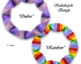 Pulseiras 3D Caledo: Padrão/Tutorial de Miçangas Arco-Íris + Ombré com Instruções Básicas