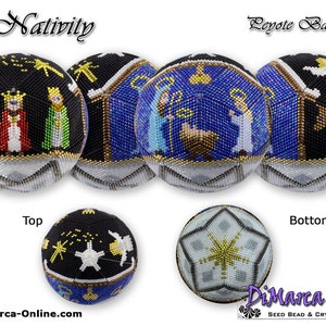 3D Peyote Ball Beading Pattern 15 rows - NATIVITY with Basic Instructions Tutorial
