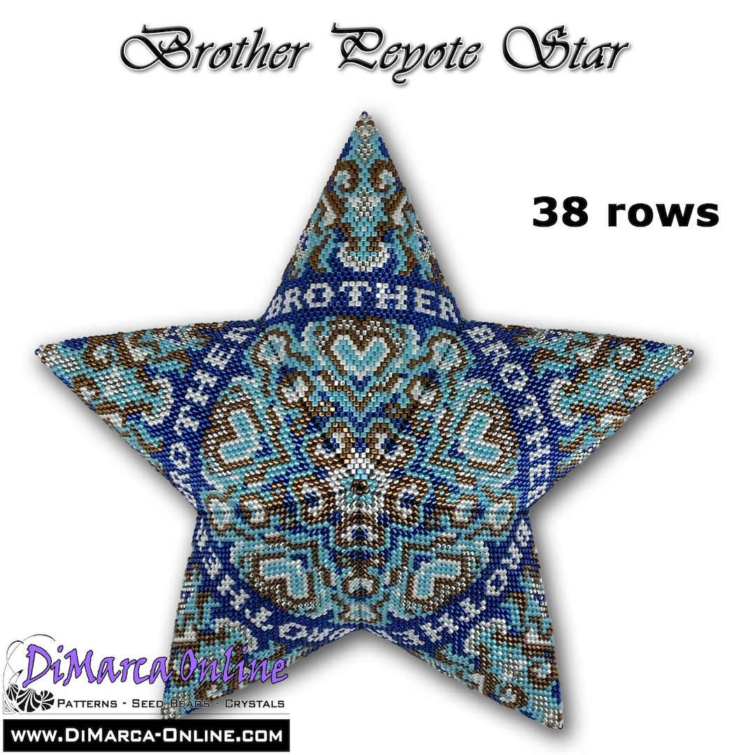 Star Pattern Torque Multiple Rows Tutorial 38 Rows - 3D Peyote Star Beading Pattern BROTHER With Basic ...
