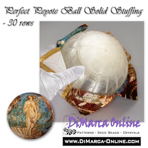 May include: A close-up of a beaded ball with a detailed image of a woman in a blue and green landscape. The ball is being held by a gloved hand, revealing the inside of the ball, which is made of a clear, solid material. The text "DiMarca Online" is visible in the lower right corner of the image.