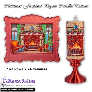 3D Peyote Candle/Picture Beading Tapestry Pattern - CHRISTMAS FIREPLACE with Basic Instructions Tutorial