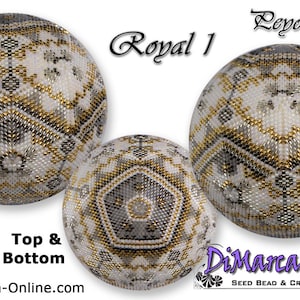 3D Peyote Ball Beading Pattern 15 rows - ROYAL 1 with Basic Instructions Tutorial