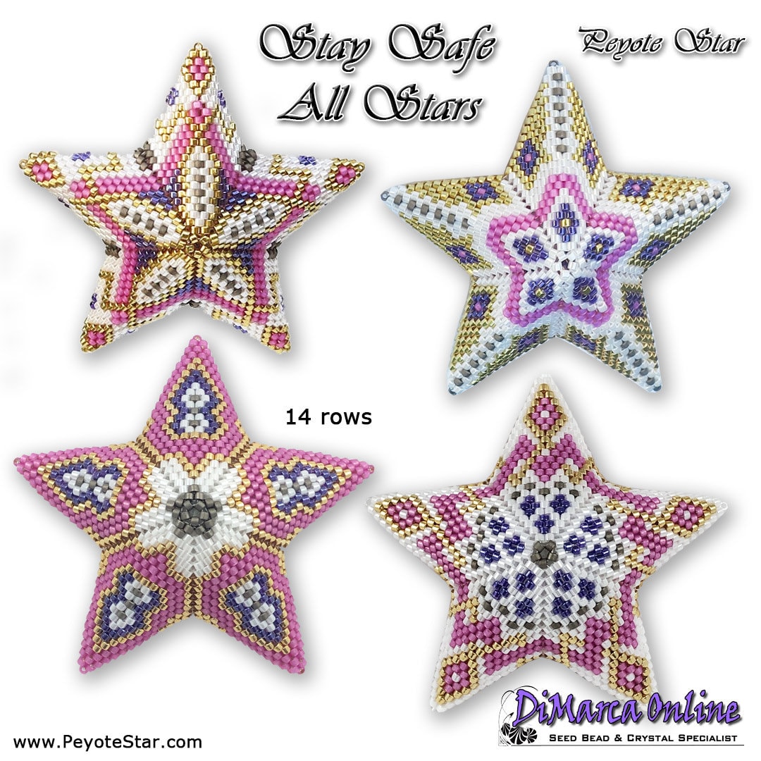 3D Peyote Star Beading Pattern ARABIAN NIGHTS ALL Stars with -  Portugal