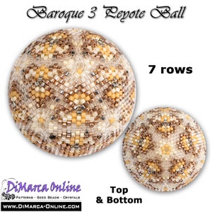 3D Peyote Ball Beading Pattern 07 rows - BAROQUE 3 with Basic Instructions Tutorial