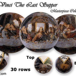3D Peyote Ball Beading Pattern 30 rows - Leonardo Da Vinci THE LAST SUPPER with Basic Instructions Tutorial