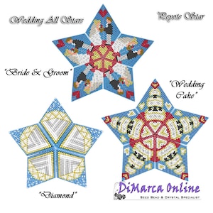 3D PEYOTE STAR Beading Pattern/Tutorial WEDDING/Marriage All Stars + Basic Instructions