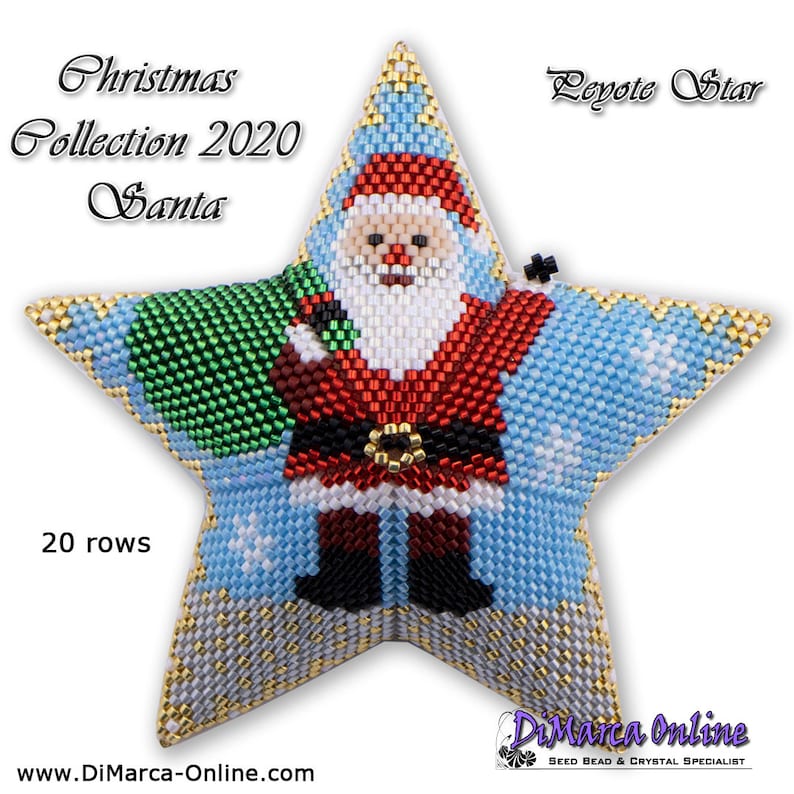 3D Peyote Star Beading Pattern CHRISTMAS Collection 2020 SANTA - Etsy