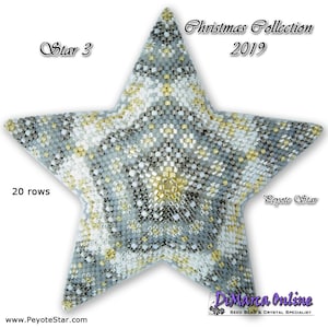 3D Peyote Star Beading Pattern CHRISTMAS COLLECTION 2019 STAR 3 with Basic Instructions Tutorial
