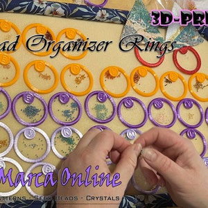 BEAD ORGANIZER RINGS - Alphabet, Numbers or Blanks - 3D Printed