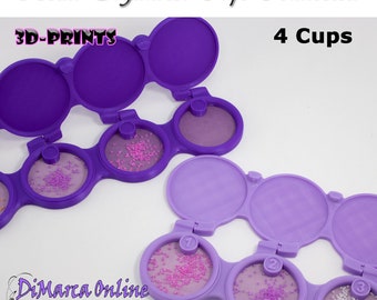 Bead Organizer CUPS CONNECTED - 04 Cups - Alphabet, Numbers or Blanks with Lid