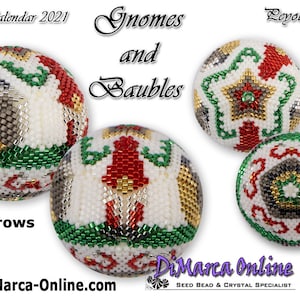 3D Peyote Ball Beading Pattern 7 rows - GNOMES and BAUBLES with Basic Instructions Tutorial