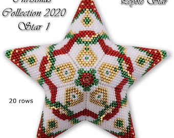 3D Peyote Star Beading Pattern CHRISTMAS COLLECTION 2020 STAR 1 with Basic Instructions Tutorial