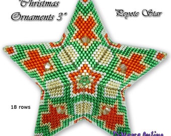 3D PEYOTE STAR Beading Pattern/Tutorial CHRISTMAS Ornament 3 Star + Basic Instructions