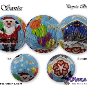 3D Peyote Ball Beading Pattern 15 rows - SANTA with Basic Instructions Tutorial