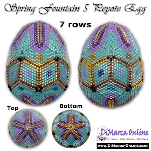Tutorial 07 rows - 3D Peyote Egg Beading Pattern SPRING FOUNTAIN 5 with Basic Instructions - NEW format