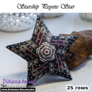 Tutorial 25 rows - 3D Peyote Star Beading Pattern STARSHIP with Basic Instructions image 2