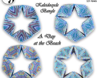 3D KALEIDOCYCLE BANGLES Beading Pattern/Tutorial a Day at the BEACH with Basic Instructions