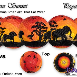 3D Peyote Ball Beading Pattern 15 rows - TANZANIAN SUNSET with Basic Instructions Tutorial