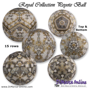 3D Peyote Ball Beading Pattern 15 rows - ROYAL COLLECTION (3 x) with Basic Instructions Tutorial
