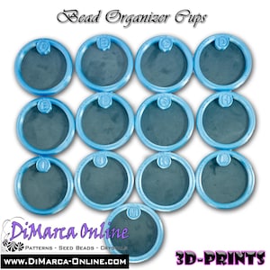 BEAD ORGANIZER CUPS - Alphabet, Numbers or Blanks - 3D Printed