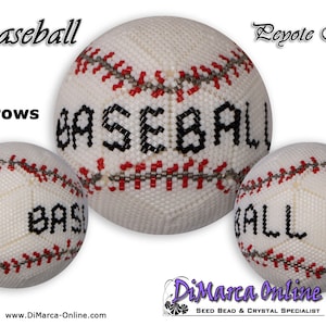 3D Peyote Ball Beading Pattern 11 rows - BASEBALL with Basic Instructions Tutorial