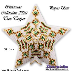 3D Peyote Star Beading Pattern CHRISTMAS Collection 2020 TREE TOPPER Star with Basic Instructions Tutorial