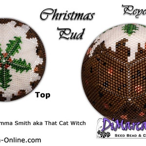 3D Peyote Ball Beading Pattern 11 rows - CHRISTMAS PUD with Basic Instructions Tutorial