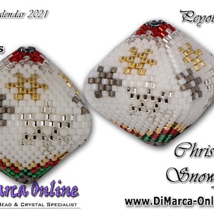 3D Peyote Pod Beading Pattern CHRISTMAS SNOWFLAKES - with Basic Instructions Tutorial