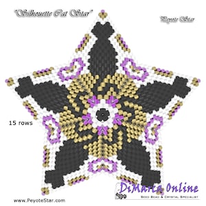 Motif de perles 3D PEYOTE STAR/Tutoriel Silhouette Étoile de chat + Instructions de base
