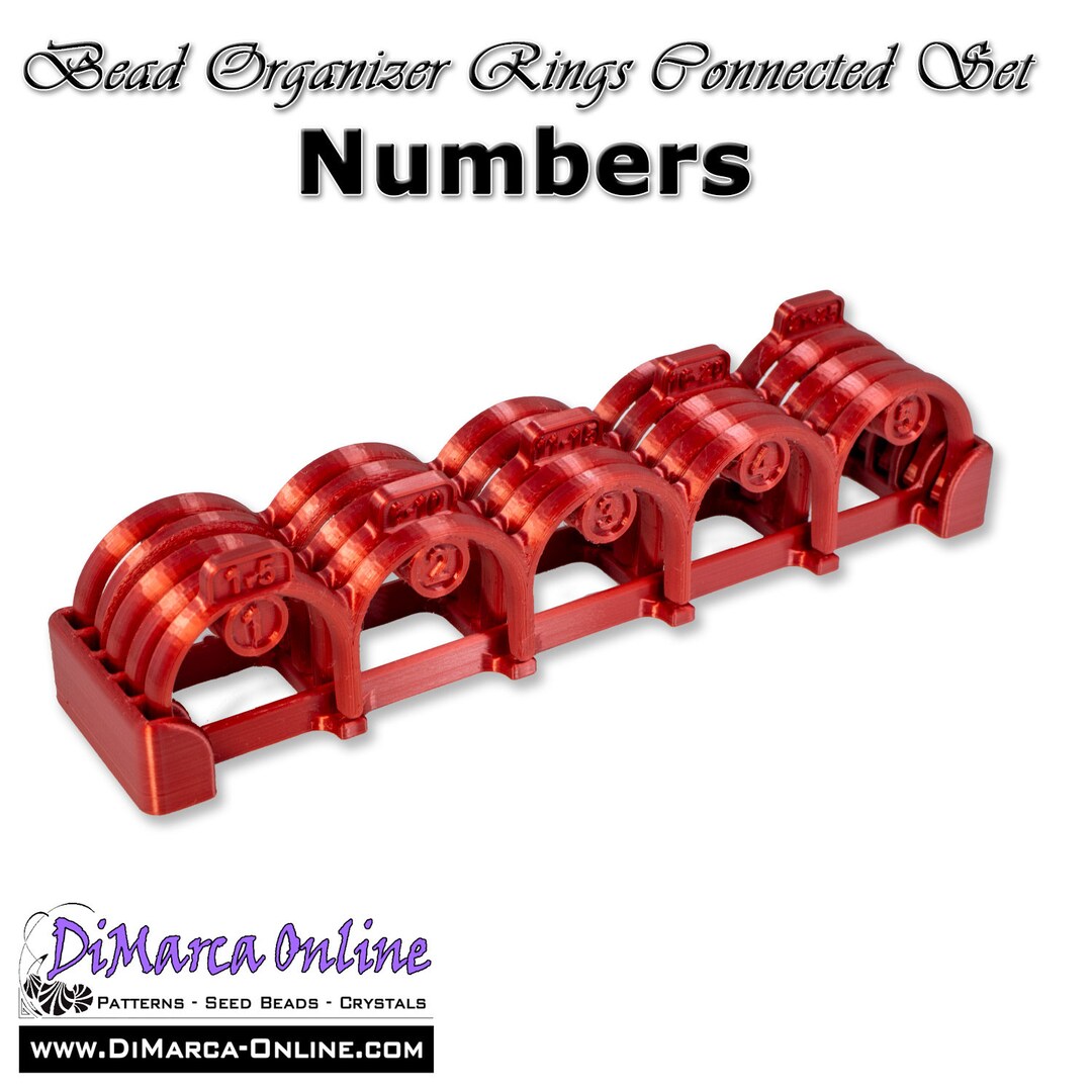 Bead Organizer Rings Connected SET (5 + Holder Stand) - NUMBERS - 3D ...