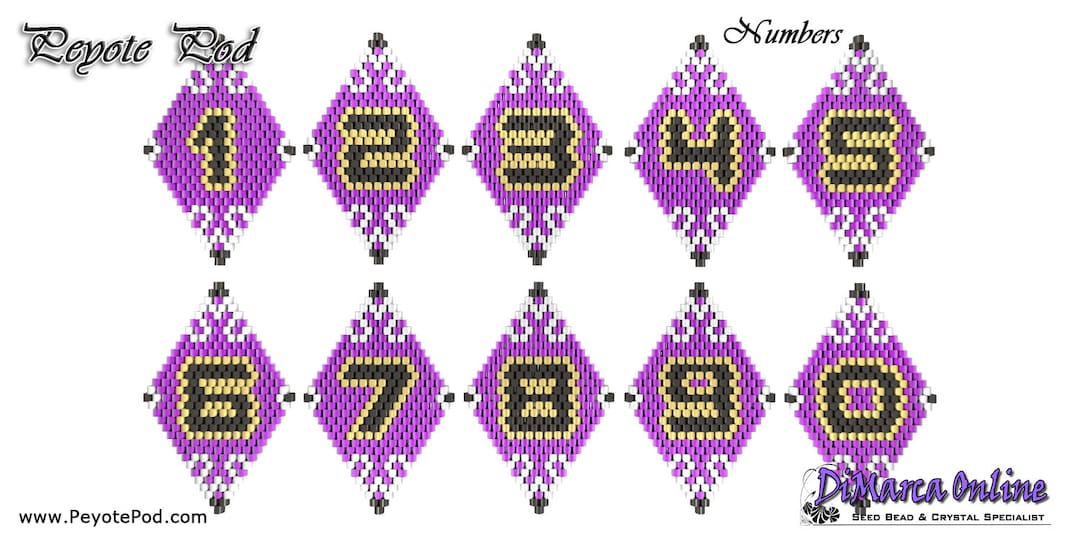 Tutorial 16 Rows - 3D Peyote Pod Beading Pattern NUMBERS 10 X With ...