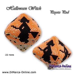 Tutorial 22 rows - 3D Peyote Pod Beading Pattern HALLOWEEN WITCH with Basic Instructions Tutorial