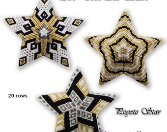 3D Peyote Star Beading Pattern ART DECO FLAKES All Stars with Basic Instructions Tutorial