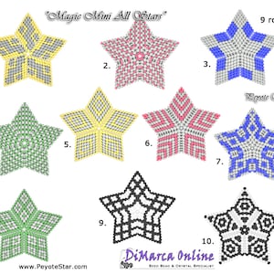 Perlage/tutoriel 3D PEYOTE STAR 10 MINI étoiles magiques + instructions de base