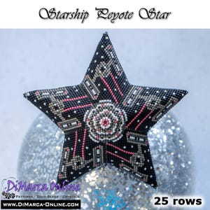 Tutorial 25 rows - 3D Peyote Star Beading Pattern STARSHIP with Basic Instructions image 3