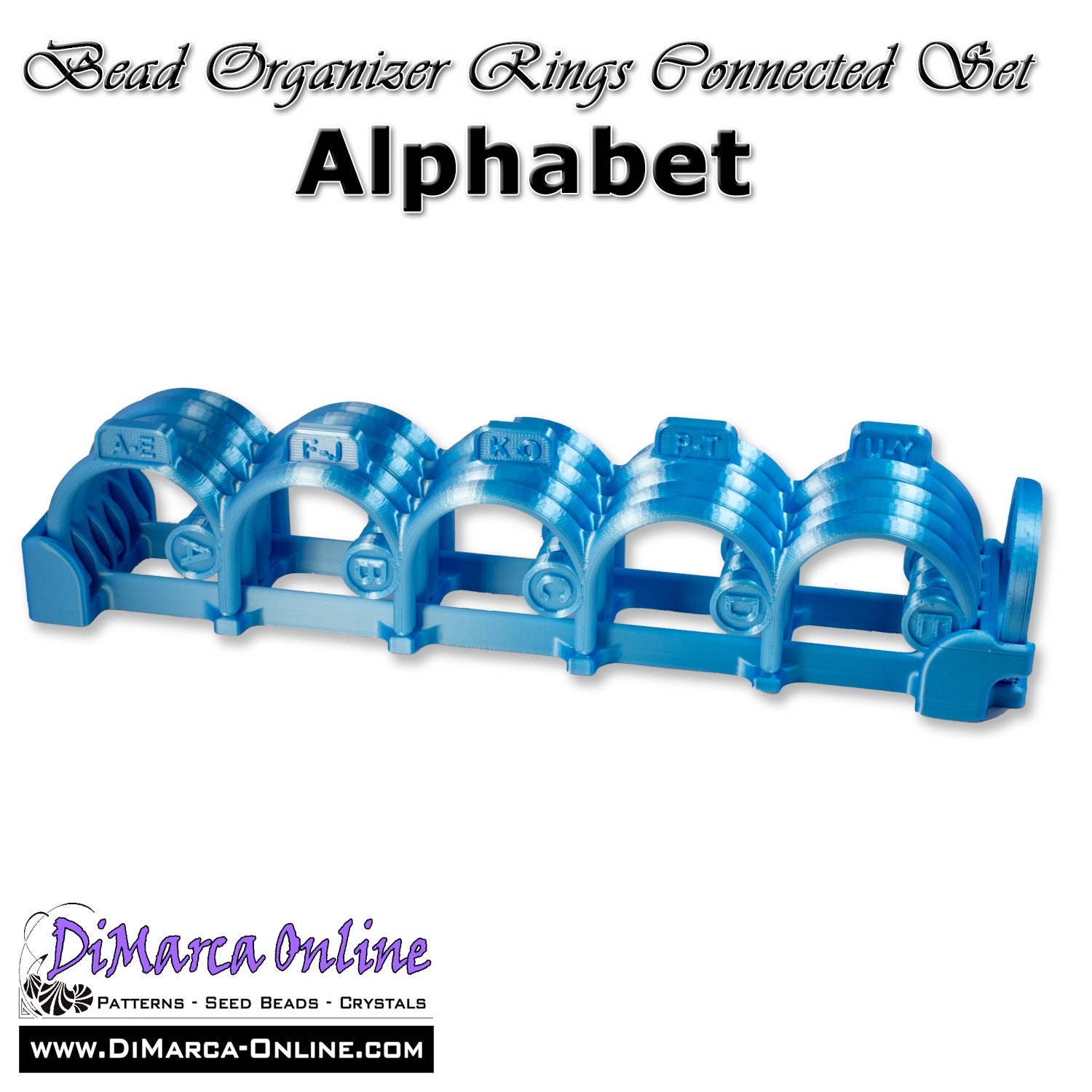 Bead Organizer Cups Connected - 08 Cups - Alphabet, Numbers or Blanks with  Lid - DiMarca Online