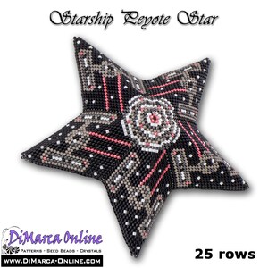 Tutorial 25 rows - 3D Peyote Star Beading Pattern STARSHIP with Basic Instructions image 4