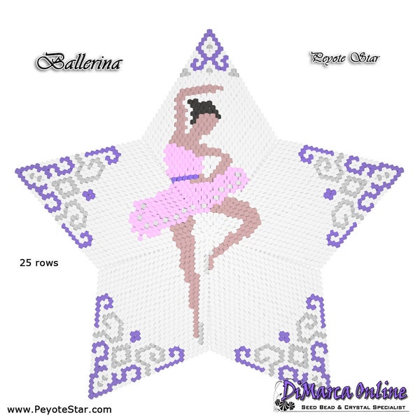 Tutorial 25 rows - 3D Peyote Star Beading Pattern BALLERINA with Basic Instructions