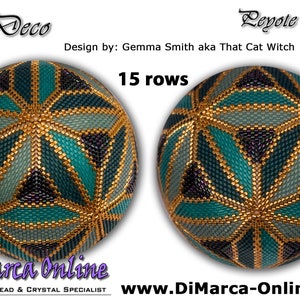 3D Peyote Ball Beading Pattern 15 rows - TRI-DECO with Basic Instructions Tutorial