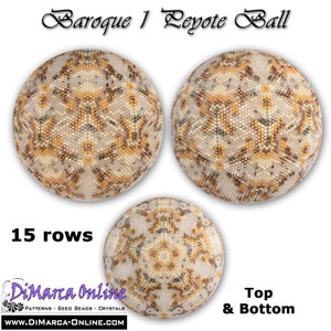 3D Peyote Ball Beading Pattern 15 rows - BAROQUE 1 with Basic Instructions Tutorial